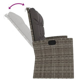 NNEVL Reclining Garden Bench with Cushions Grey 173 cm Poly rattan