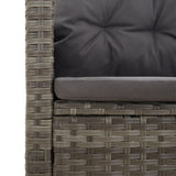 NNEVL Reclining Garden Bench with Cushions Grey 173 cm Poly rattan