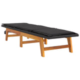 NNEVL Sun Lounger with Cushion Poly Rattan&Solid Wood Acacia