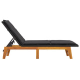 NNEVL Sun Lounger with Cushion Poly Rattan&Solid Wood Acacia