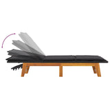 NNEVL Sun Lounger with Cushion Poly Rattan&Solid Wood Acacia