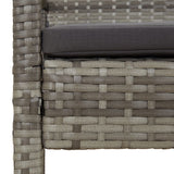 NNEVL Garden Bench with Cushion Grey 105 cm Poly Rattan