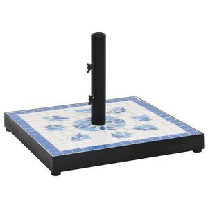 NNEVL Parasol Base Blue and White Square 12 kg