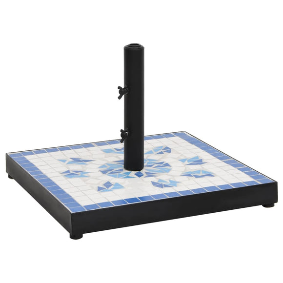 NNEVL Parasol Base Blue and White Square 12 kg