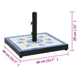 NNEVL Parasol Base Blue and White Square 12 kg