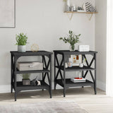NNEVL Side Tables 2 pcs Black 40x42x50 cm Engineered Wood