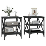 NNEVL Side Tables 2 pcs Black 40x42x50 cm Engineered Wood