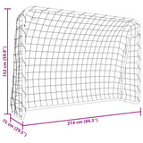 NNEVL Football Goal with Net White 214x75x152 cm Steel&Polyester