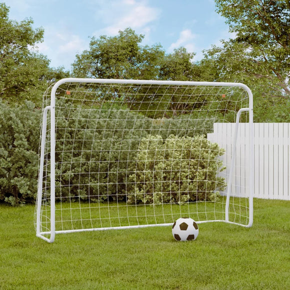 NNEVL Football Goal with Net White 214x75x152 cm Steel&Polyester