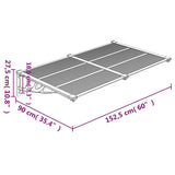 NNEVL Door Canopy Grey and Transparent 152.5x90 cm Polycarbonate
