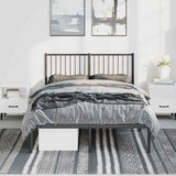NNEVL Metal Bed Frame without Mattress with Headboard Black 135x190 cm