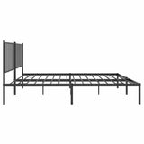 NNEVL Metal Bed Frame without Mattress with Headboard Black 135x190 cm