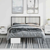 NNEVL Metal Bed Frame without Mattress with Headboard Black 150x200 cm