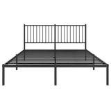 NNEVL Metal Bed Frame without Mattress with Headboard Black 150x200 cm