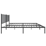 NNEVL Metal Bed Frame without Mattress with Headboard Black 183x203 cm King