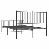 NNEVL Metal Bed Frame without Mattress with Footboard Black 135x190 cm