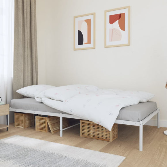 NNEVL Metal Bed Frame White 107x203 cm