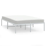 NNEVL Metal Bed Frame White 137x187 cm Double Size