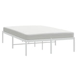 NNEVL Metal Bed Frame White 137x187 cm Double Size