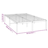 NNEVL Metal Bed Frame White 137x187 cm Double Size
