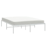 NNEVL Metal Bed Frame White 153x203 cm Queen Size