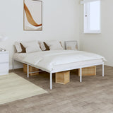 NNEVL Metal Bed Frame White 153x203 cm Queen Size