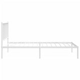 NNEVL Metal Bed Frame with Headboard White 92x187 cm Single Size