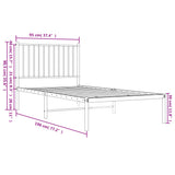NNEVL Metal Bed Frame with Headboard White 92x187 cm Single Size