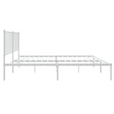 NNEVL Metal Bed Frame without Mattress with Headboard White 135x190 cm