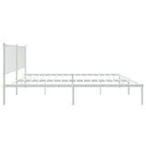 NNEVL Metal Bed Frame with Headboard White 153x203 cm Queen Size