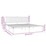 NNEVL Metal Bed Frame without Mattress with Headboard White 183x203 cm King