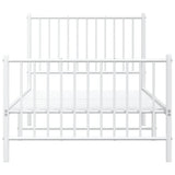 NNEVL Metal Bed Frame without Mattress with Footboard White 90x190 cm
