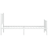 NNEVL Metal Bed Frame without Mattress with Footboard White 90x190 cm