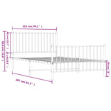 NNEVL Metal Bed Frame without Mattress with Footboard White 107x203 cm King Single
