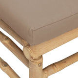 NNEVL Garden Corner Sofa with Taupe Cushions Bamboo