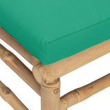 NNEVL Garden Corner Sofa with Green Cushions Bamboo