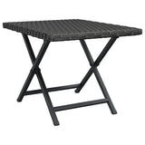NNEVL Folding Table Black 45x35x32 cm Poly Rattan