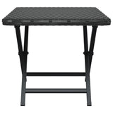 NNEVL Folding Table Black 45x35x32 cm Poly Rattan