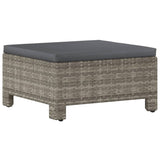 NNEVL Garden Footrest with Cushion Grey Poly Rattan