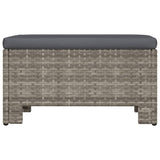 NNEVL Garden Footrest with Cushion Grey Poly Rattan
