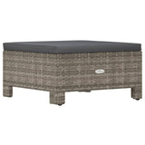 NNEVL Garden Footrest with Cushion Grey Poly Rattan