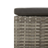 NNEVL Garden Footrest with Cushion Grey Poly Rattan