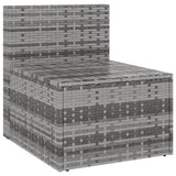 NNEVL Garden Middle Sofas with Cushions 2 pcs Grey Poly Rattan