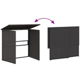 NNEVL Garden Sofa with Table and Cushions L-Shaped Black Poly Rattan