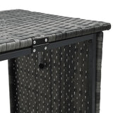 NNEVL Garden Sofa with Table and Cushions L-Shaped Grey Poly Rattan