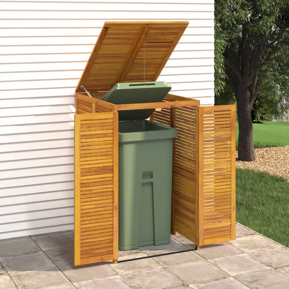 NNEVL Single Garbage Bin Shed 70x89x117 cm Solid Wood Acacia