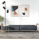 NNEVL Sofa Bed with Cup Holders Dark Grey Velvet