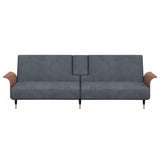 NNEVL Sofa Bed with Cup Holders Dark Grey Velvet
