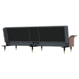 NNEVL Sofa Bed with Cup Holders Dark Grey Velvet