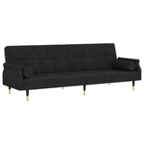 NNEVL Sofa Bed with Cushions Black Velvet